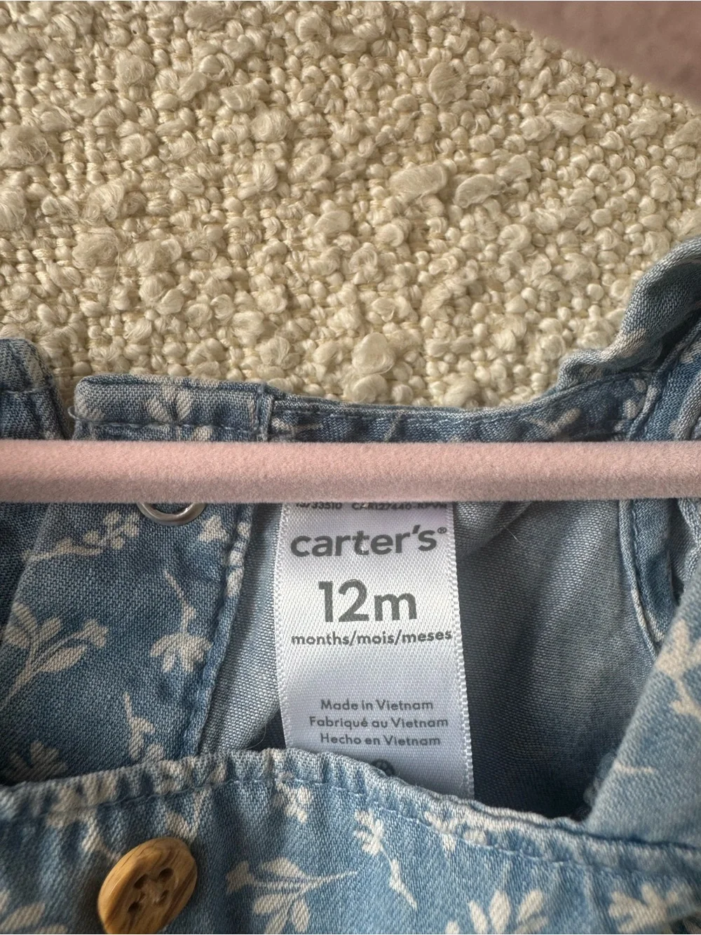 Carter's Blue Floral One-Piece Bodysuit